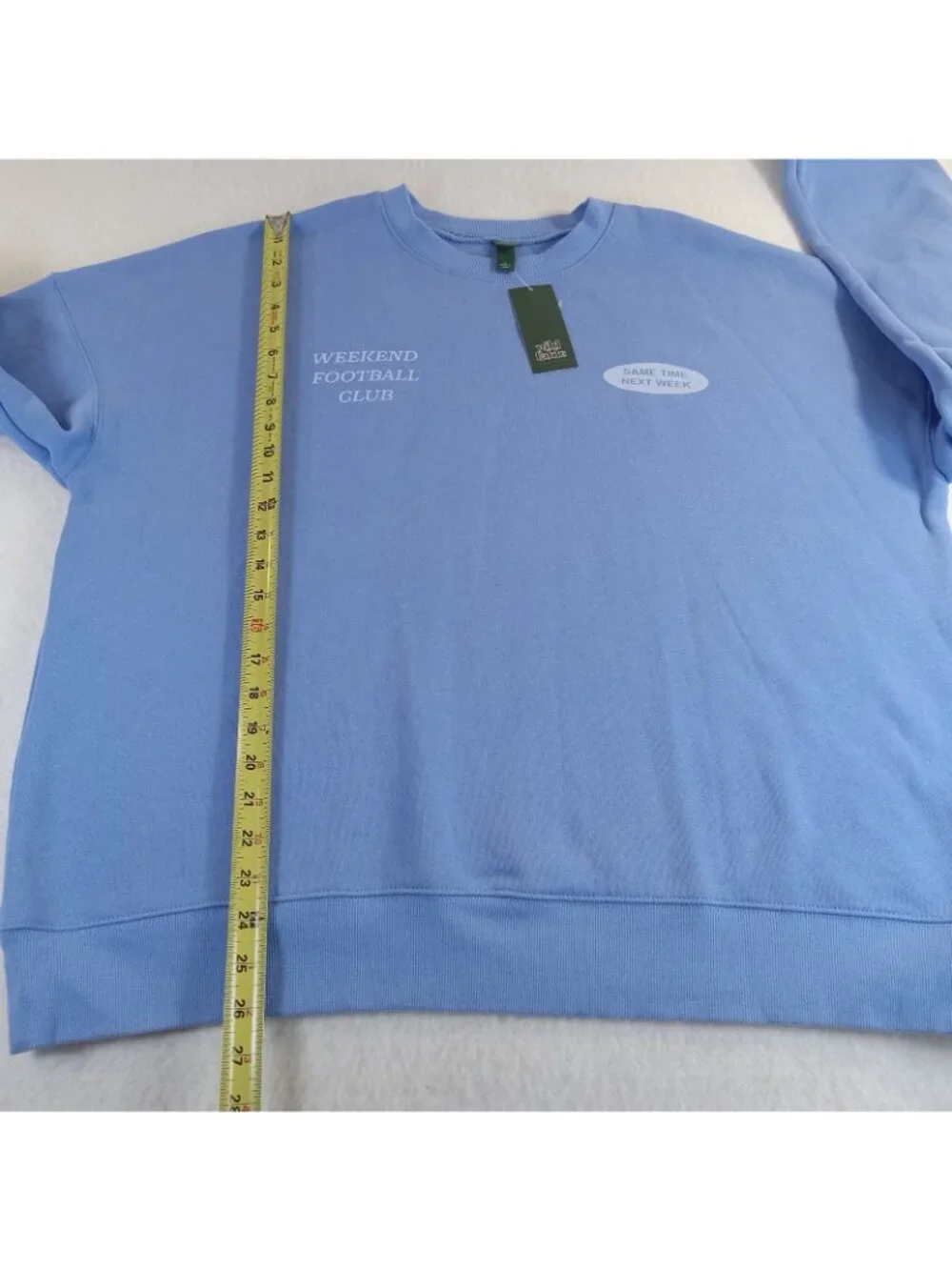 Wild Fable Women's Boxy Oversized Sweatshirt Blue Weekend Football Club Size M - Picture 4 of 14